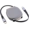 USB-C-kaapeli InLine 35850, 100W Power Delivery, 0,80 m, musta/harmaa