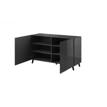 Cama Sideboard 2D REJA grafiitinharmaa kiiltävä/grafiitinharmaa kiiltävä