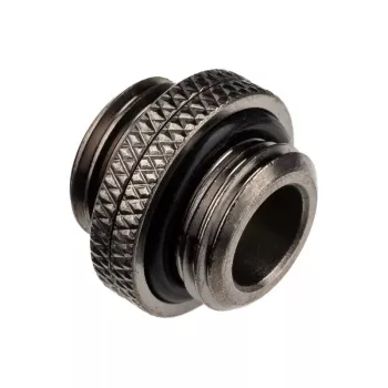Adapteri Alphacool G1/4 AG–G1/4 AG, metallinen kulmaliitos, musta