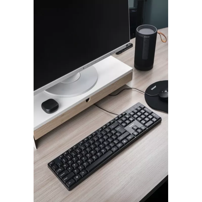 Savio KB-01 näppäimistö Home/Office USB QWERTY US Englanti musta