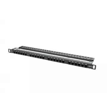 Lanberg PPU5-0024-B - RJ-45 - Cat5, Cat5e - musta - metalli - räkkiasennus - 0,5HE (PPU5-0024-B)