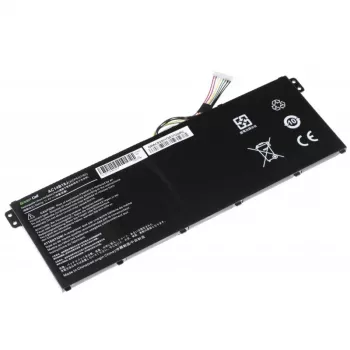 Akku Green Cell AC52 Acer Aspire E11 ES1-111M ES1-131 E15 ES1-512 Chromebook CB3-111 CB5-311 -laitteille, 11,4V 2200mAh Li-Ion, 3 kennoa, musta