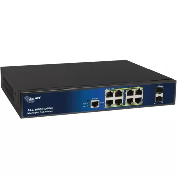 Hallittava 10 portin PoE-kytkin ALLNET ALL-SG8610PMJ 8 PoE+-portilla ja 2 uplink-portilla