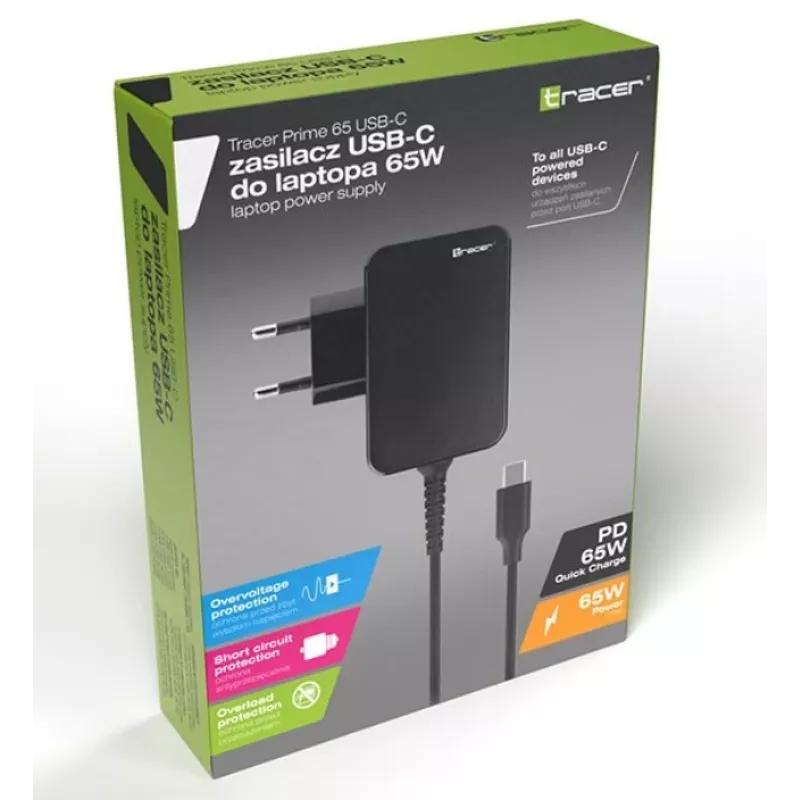 Virtalähde kannettavaan Prime 65W USB C