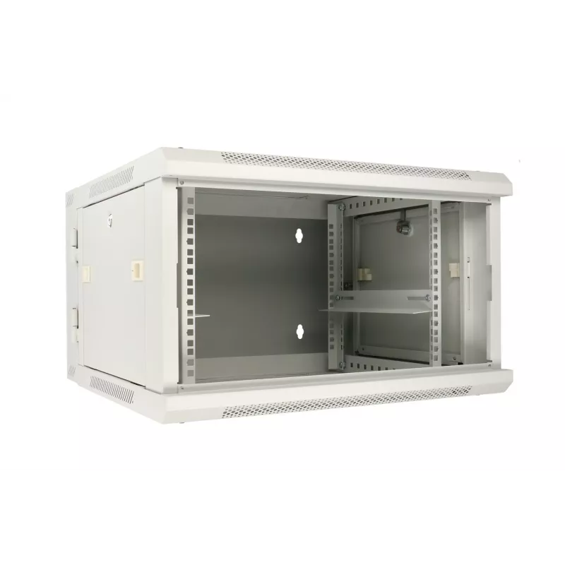 Extralink seinäräkkikaappi 6U 600x600 AZH harmaa seinäasennus, kääntyvä malli