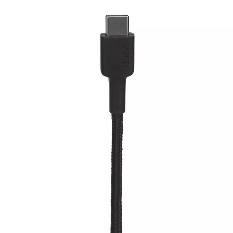 AUKEY CB-CD30 USB-A–USB-C-kaapeli 0,9 m, nailonpunos, 60W PD, 3A, musta