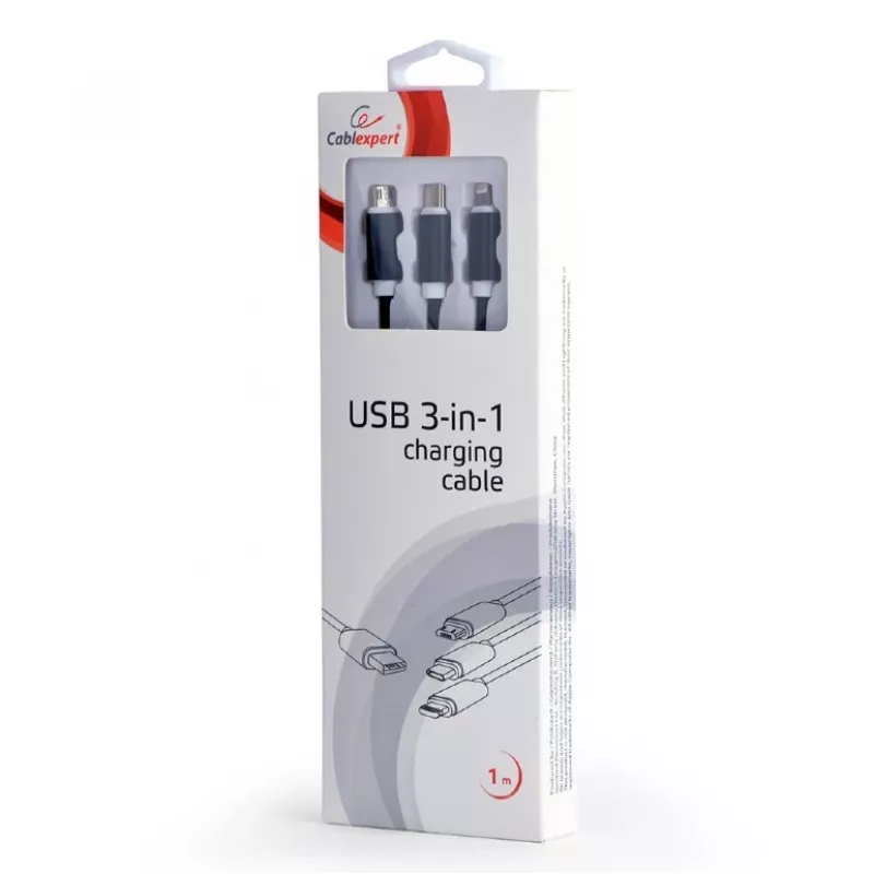 USB 2.0 -kaapeli Gembird CC-USB2-AM31-1M — USB A -liitäntä, 1 m, musta