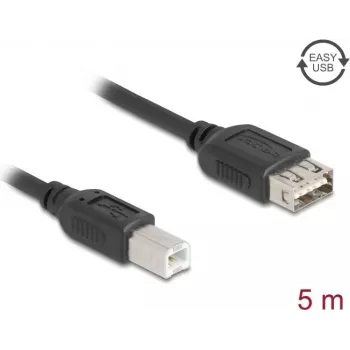 DELOCK USB 2.0 kaapeli malli 81533 — USB B – USB A, 5 m, musta, 480 Mbit/s