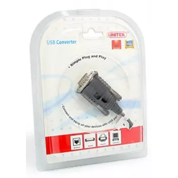 UNITEK Y-108 USB V.2.0 RS232 musta kaapeli sovitin (Y-108)
