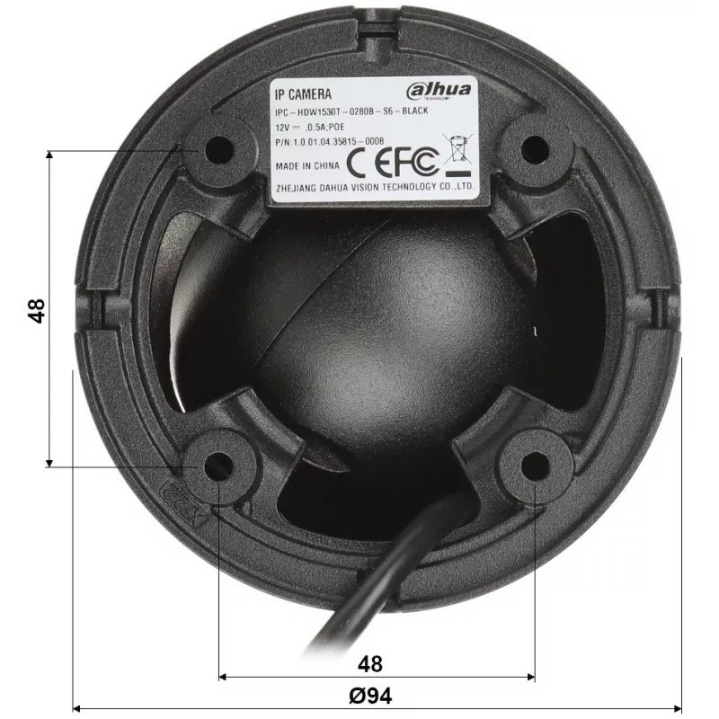 IP-kamera DAHUA IPC-HDW1530T-0280B-S6 musta