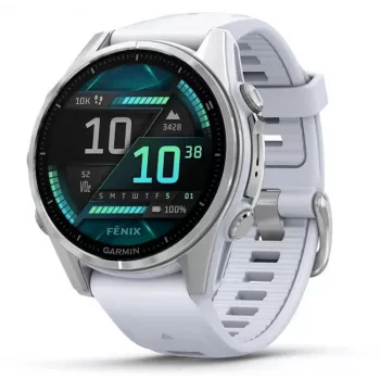 Garmin Fenix 8 3,3 cm (1,3) AMOLED 43 mm digitaalinen 416 x 416 pikseliä kosketusnäyttö hopea Wi-Fi GPS (satelliitti)
