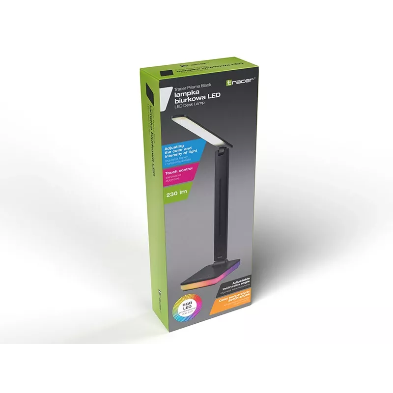 Tracer 47710 Prisma musta LED-pöytävalaisin