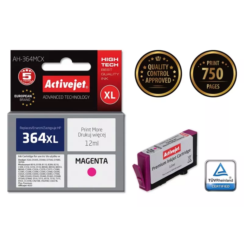 Activejet AH-364MCX muste (korvaa HP 364XL CB324EE; Premium; 12 ml; magenta)