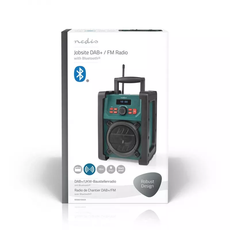 Radio Nedis RDDB3100GN 15W Bluetooth IP65 musta/vihreä
