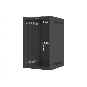 Seinäasennuskaappi LANBERG WF10-2309-10B 9U, 469×280×310 mm, 10 tuuman syvyys, musta, IP20