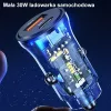Autolaturi usams CC164CC01 30W 1×USB-A ja 1×USB-C nopeaan lataukseen