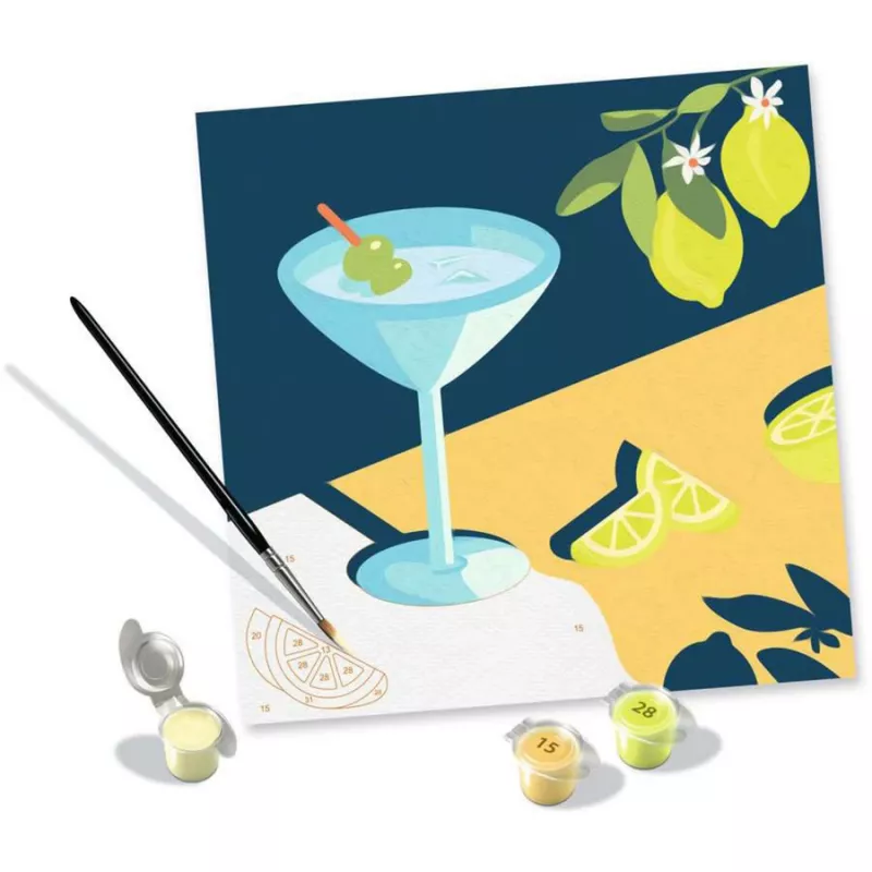 Maalaussarja Ravensburger CreArt Mocktail Lemon – maalaa numeroilla -sarja