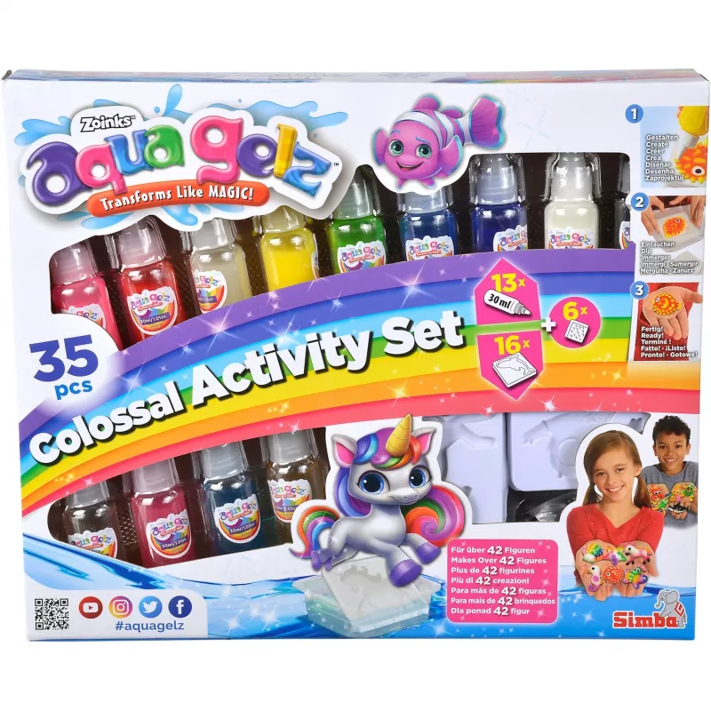 Vesipohjainen geeli luovaan leikkiin SIMBA Crafts Simba Aqua Gelz Colossal Set 106322566