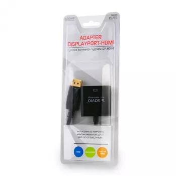 Savio CL-55 videokaapelisovitin 0,2 m DisplayPort HDMI Type A (Standard) musta