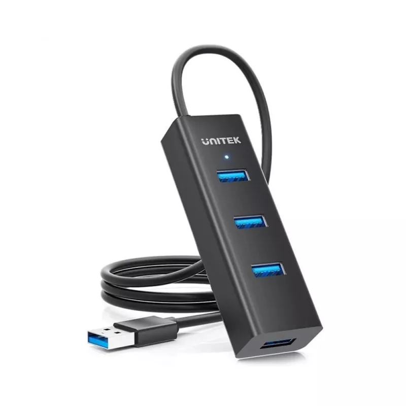 UNITEK Y-3089V01 USB-keskitin USB 3.2 Gen 1 (3.1 Gen 1) Type-A 5000 Mbit/s musta