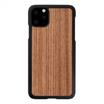 Älypuhelinkotelo man and wood iPhone 11 Pro Maxille — musta saksanpähkinä, puinen takasivu, suojakehys