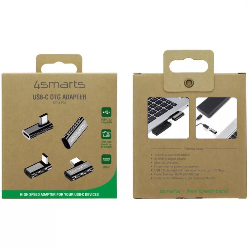 Kaapeliadapteri 4smarts 540464 USB-C – USB-C hopea