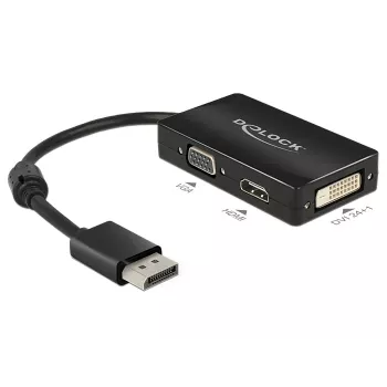 DeLOCK 0.16m DisplayPort/VGA+HDMI+DVI VGA (D-Sub)+ HDMI + DVI musta