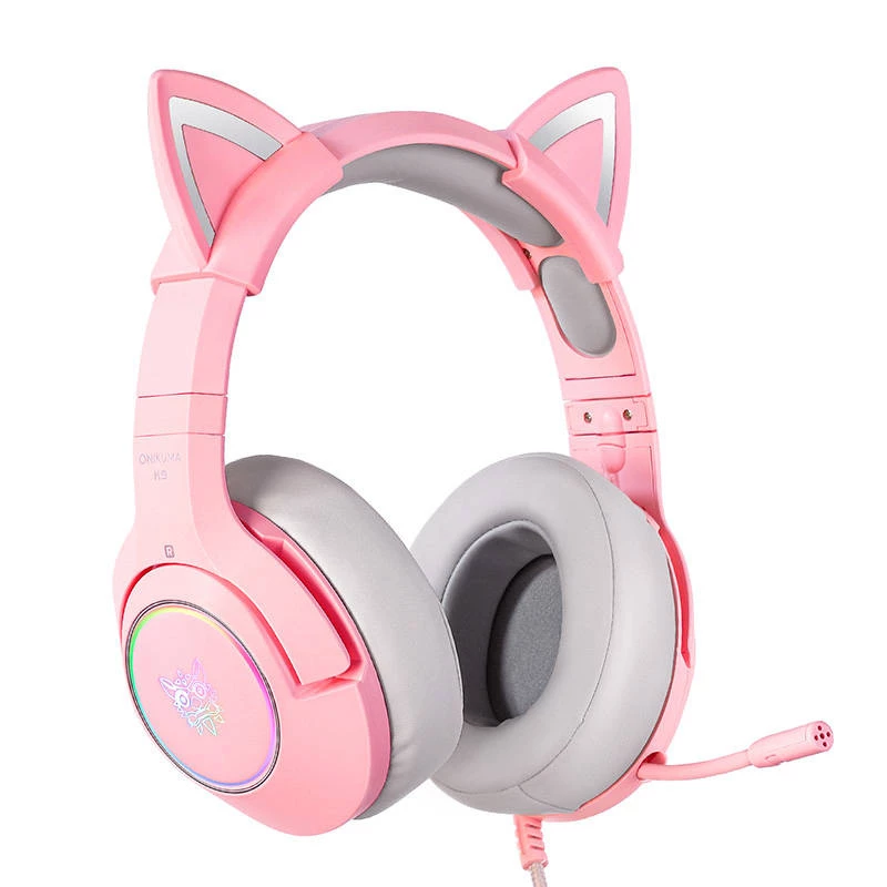 Kuulokkeet Onikuma K9 Pink RGB -pelihuulokkeet