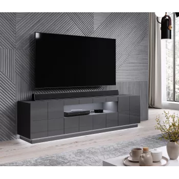 RTV-kaappi LED-valaistuksella Cama Meble REJA – pinta-asennus, valkoinen valo, AC-käyttö