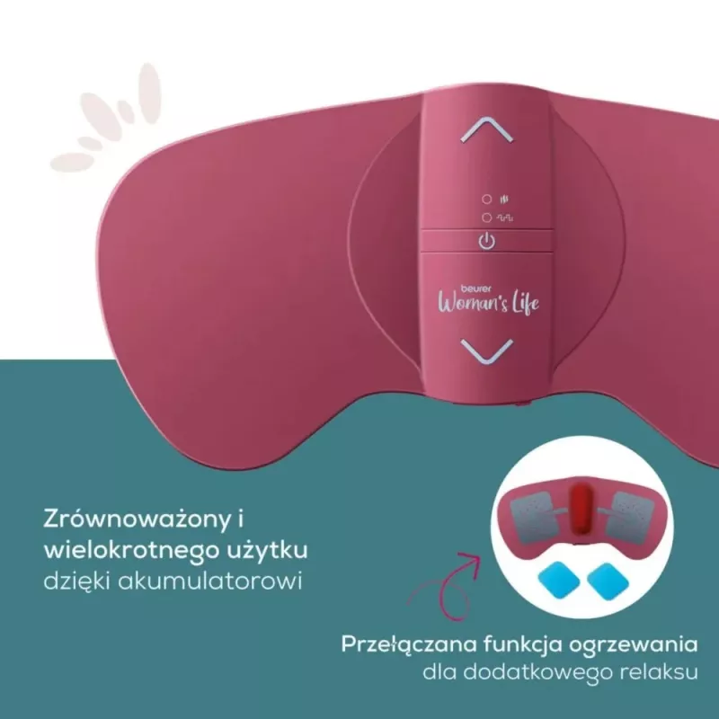 Kuukautiskipujen hierontalaite Beurer EM 50 Berry — sähkölaite kuukautiskipujen lievitykseen