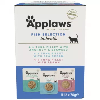 Applaws kalavalikoima multipack liemessä - märkäruoka kissoille, 12 x 70 g