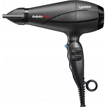 Hiustenkuivaaja BaByliss PRO Levante 2100 W, AC-moottori, ioninen, 2 lämpö-/2 tehoasetusta, musta
