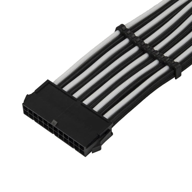 ATX-jatkokaapeli SILVERSTONE SST-PP07E-MBBW 30 cm musta/valkoinen