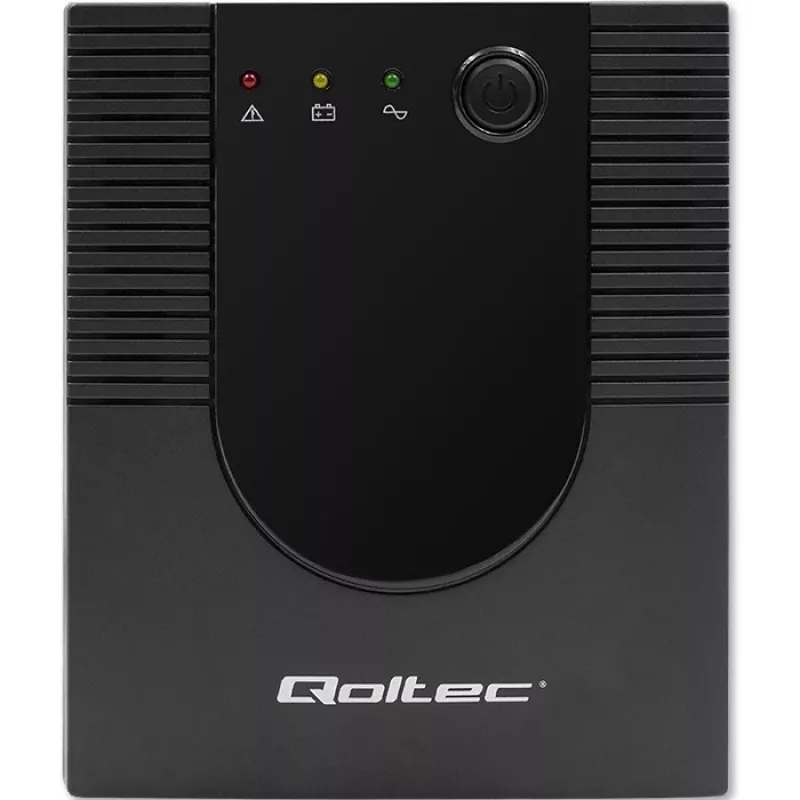 Qoltec Monolith 53775 Line-Interactive UPS-laite, 1200 VA (1,2 kVA) / 720 W, AVR, 4 AC-pistorasiaa, musta