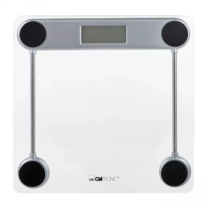 Elektroninen henkilövaaka CLATRONIC PW 3368 — max. 150 kg, tarkkuus 100 g, lasitaso