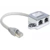 DeLOCK 65441 RJ45-portin kaksoiskytkin, Ethernet 100Base-TX -jakaja, 1x RJ-45 (uros) – 2x RJ-45 (naaras), 15 cm