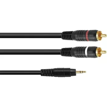 Adapterikaapeli Omnitronic 3,5 mm plugi - 2×RCA, 1,5 m, malli 30225151