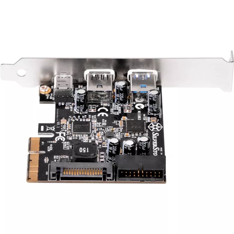 SilverStone ECU05 - USB-sovitin - PCIe 2.0 x2 Low Profile - USB 3.1 Type-C x 1 + USB3.0 x 2 + USB3.0 (sisäinen) x 2 (SST-ECU05)