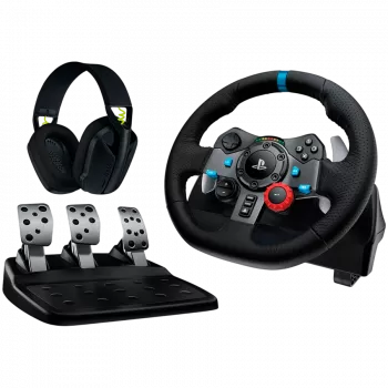 LOGITECH G29 EU + G435 musta peliohjain alumiini musta USB ratti + polkimet + kuulokkeet PC
