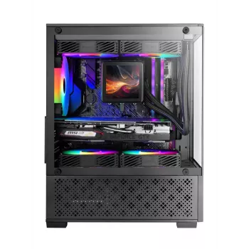 Mini-tornikotelo TACENS Mars Gaming MC-SE2 — Mini-ITX / Micro-ATX, musta, sivulasiseinä, pohjavirtalähde, tukee 2x2,5