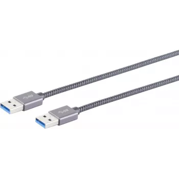 USB-kaapeli S/CONN 13-37150 USB 3.2 Gen 2 1,5 m harmaa
