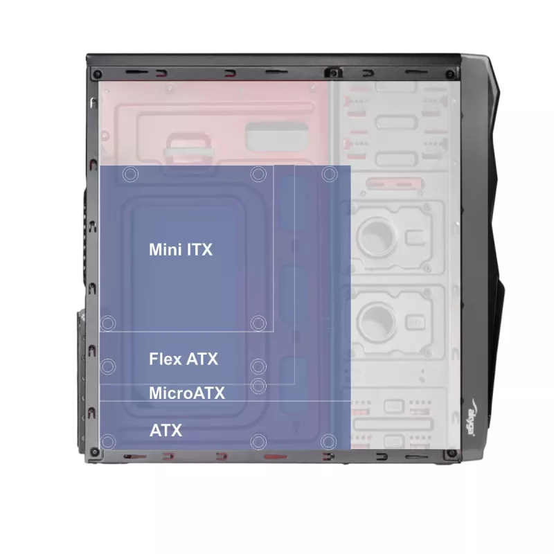 Akyga AK13BK Micro Tower -kotelo, ATX/Micro ATX/Mini ITX, musta
