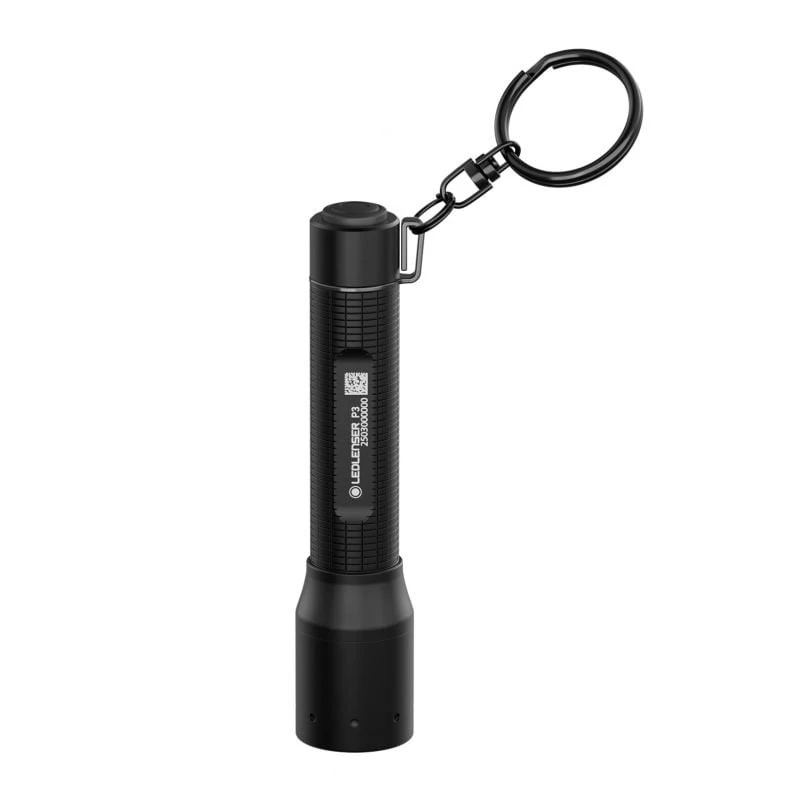 Ledlenser P3R musta taskulamppu — ladattava kompakti LED-avainperävalaisin