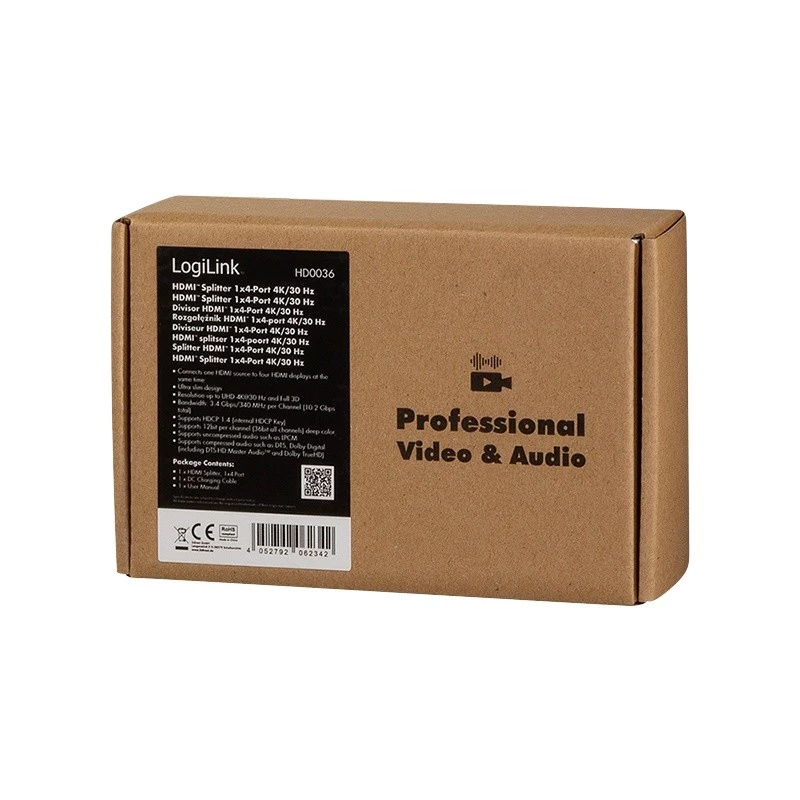 HDMI-jakaja 1x4-portti, 4K/30Hz
