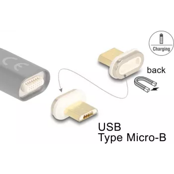 Kaapeliadapteri DeLOCK 66575 Magnet USB Micro-B kulta valkoinen