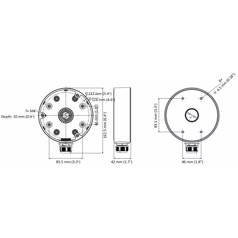 Kojerasia Hikvision DS-1280ZJ-DM21 musta universaali 4,5 kg
