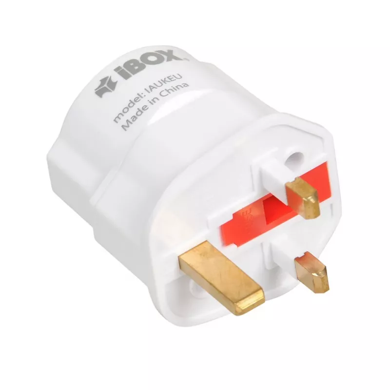 Virtalähde IBOX iaukeu verkkolaturi vaihdettavilla UK- (Type G) ja EU-pistokkeilla (Type E), 100–240 V 50/60 Hz, 7,5 A, valkoinen
