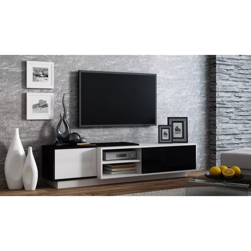 Cama TV-kaappi SIGMA1 180 valkoinen/musta kiiltävä