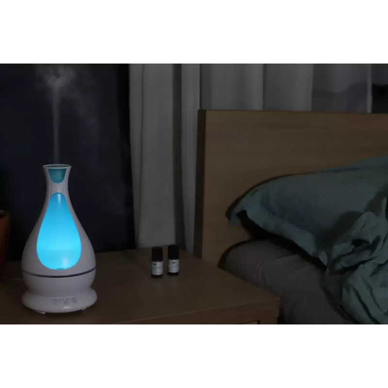 Minimu aromidiffuusori LED-valolla, 400 ml, valkoinen