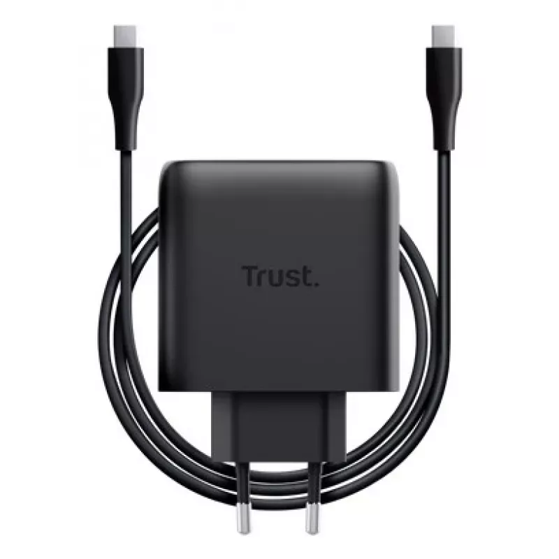 Laturi Trust Maxo 65W 2-porttinen USB-C GaN laturi pikalataus musta